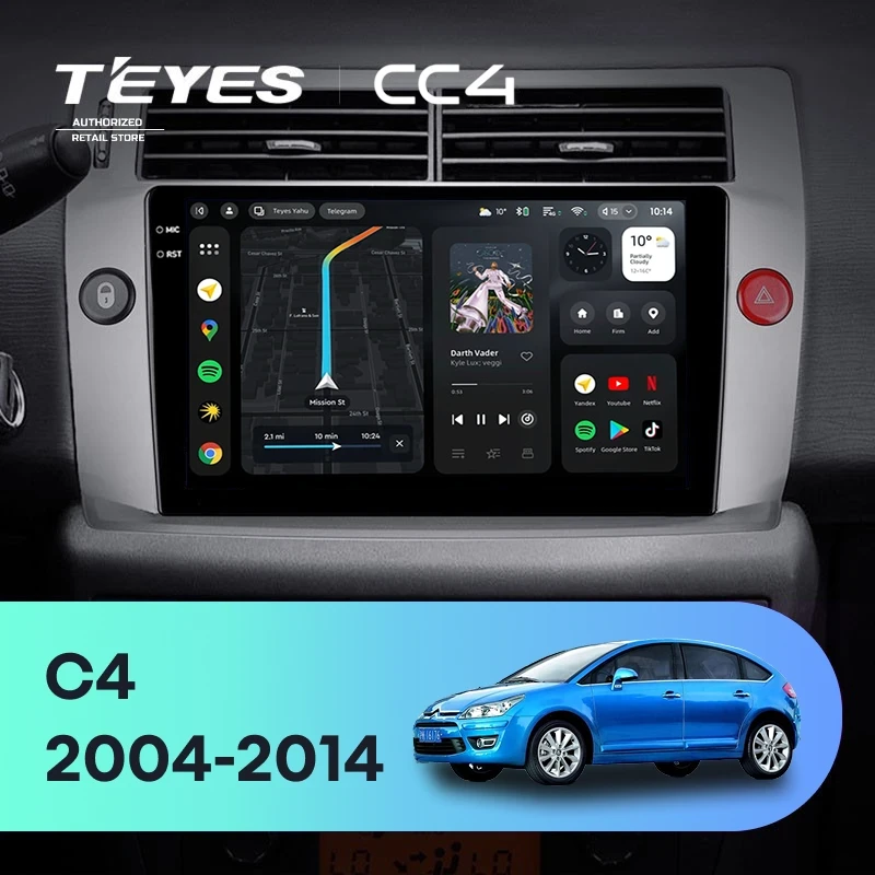 Штатная магнитола Teyes CC4 6/64 Citroen C4 (2004-2014)